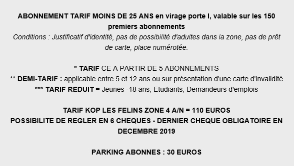 tarifs infos