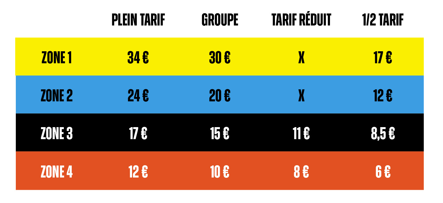 Tarifs au match 2022 2023 1